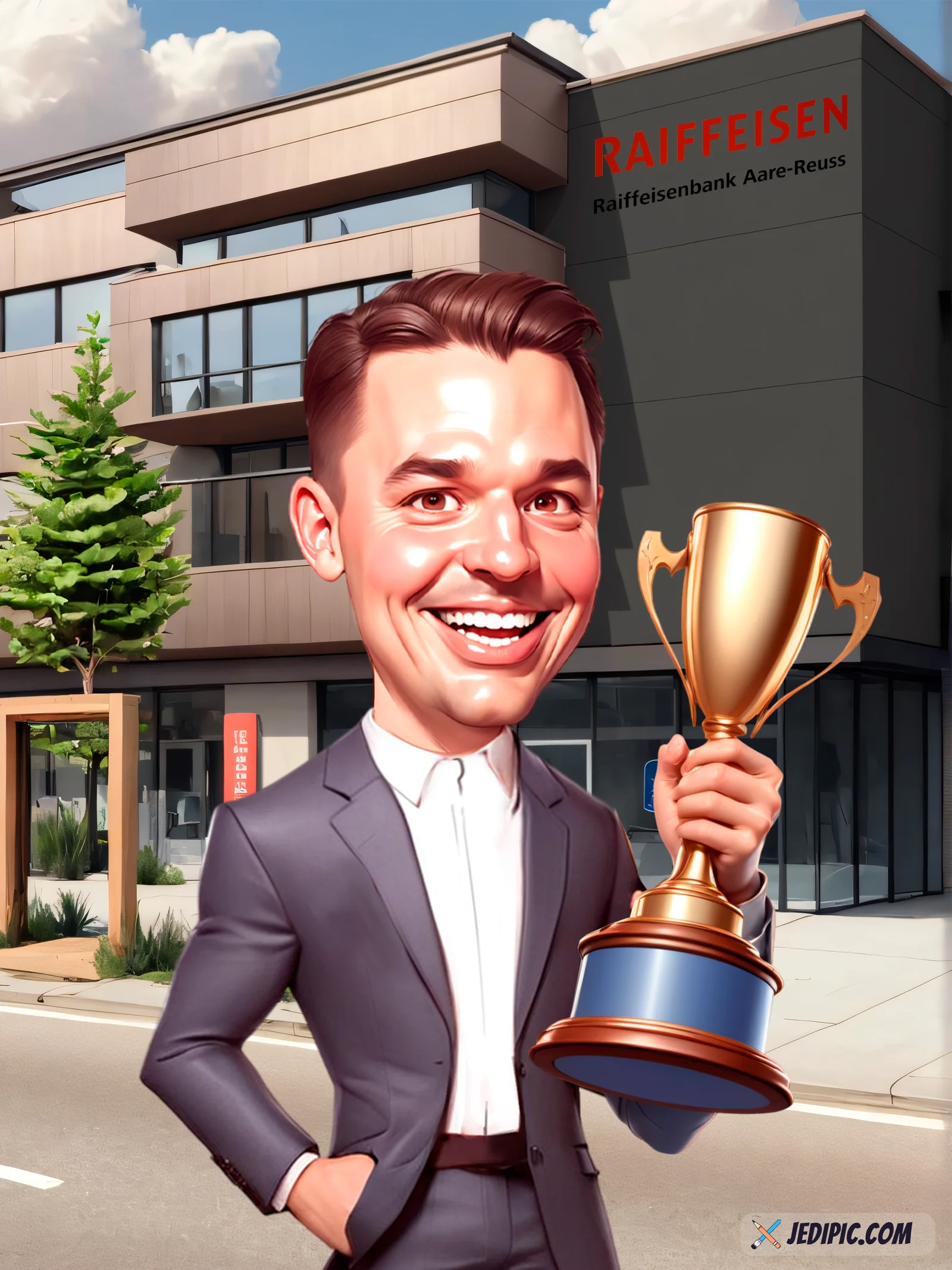 Custom Adult Portrait Caricature from Photo - Just You Birthday Gift v4