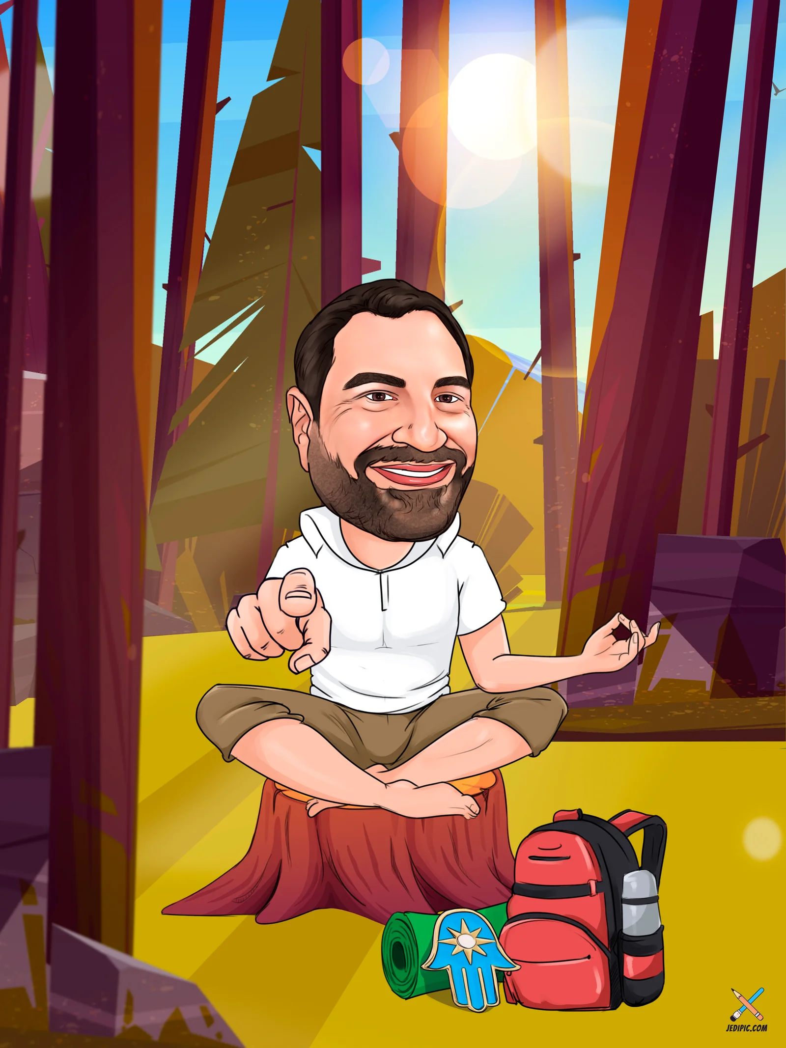 Custom Adult Portrait Caricature from Photo - One of a Kind Milestone Gift v3