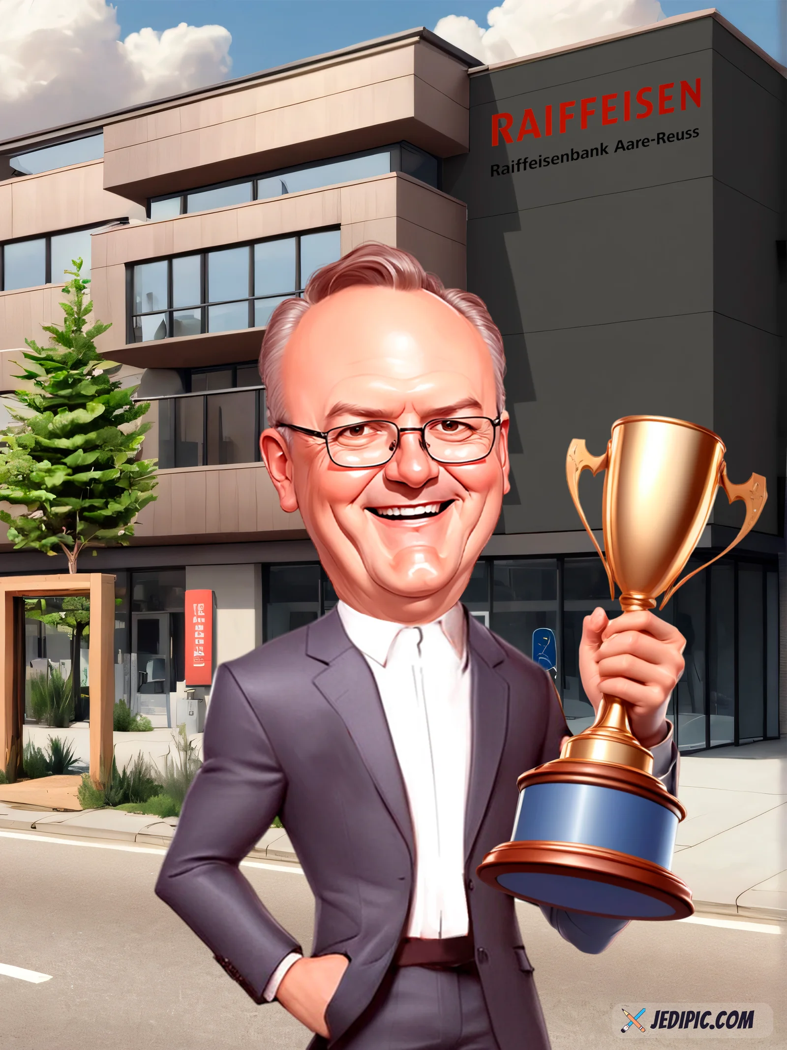 Custom Professional Caricature from Photo - Work Legend Graduation Gift