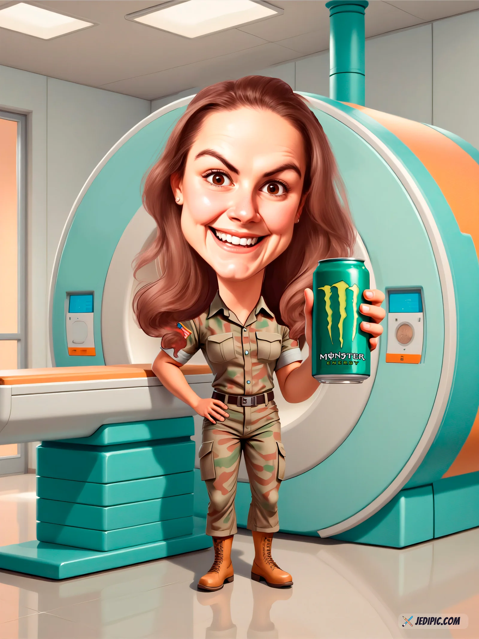 Custom Service Member Caricature from Photo - Duty Honor Retirement Gift