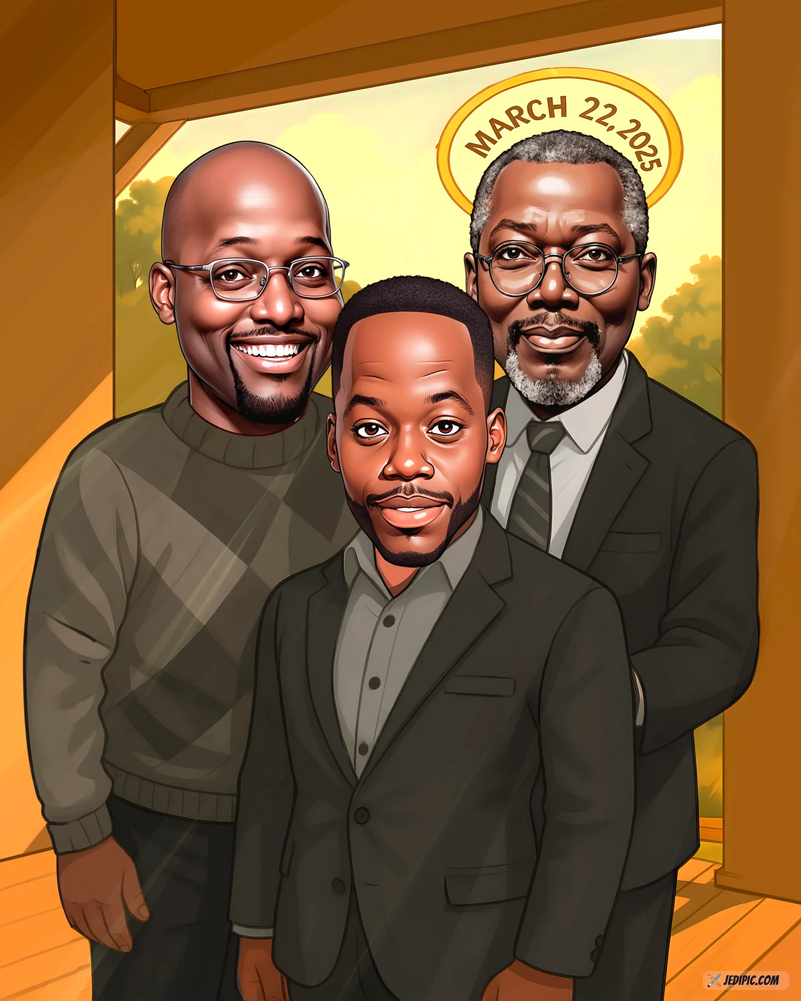 Custom Memorial Caricature from Photo - Loving Memorial Portrait Memorial Gift
