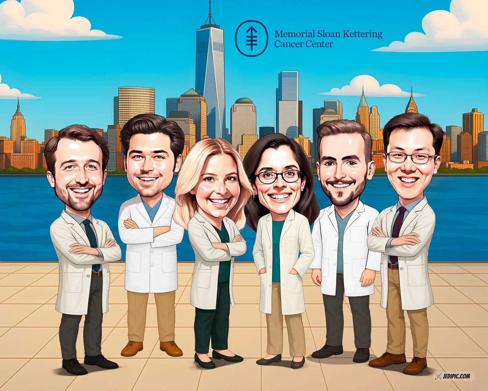 Custom Corporate Team Caricature from Photo - Onboarding Cohort Onboarding Class Gift