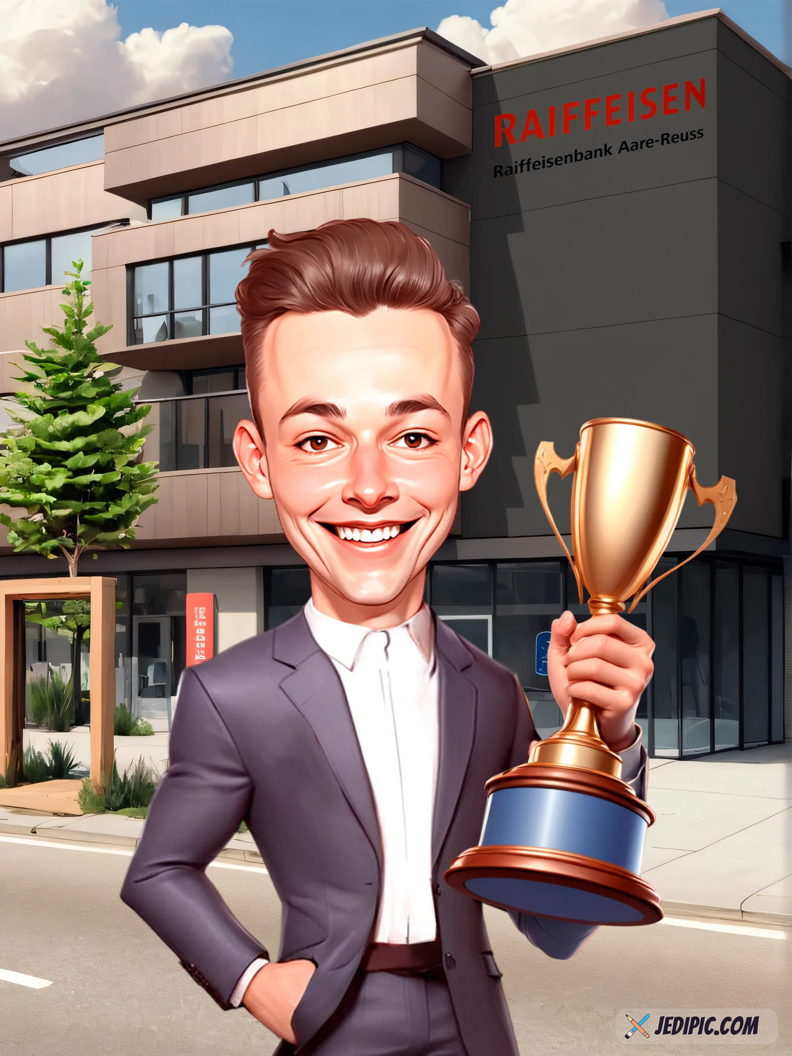 Custom Adult Caricature from Photo - Signature Style Solo Holiday Gift