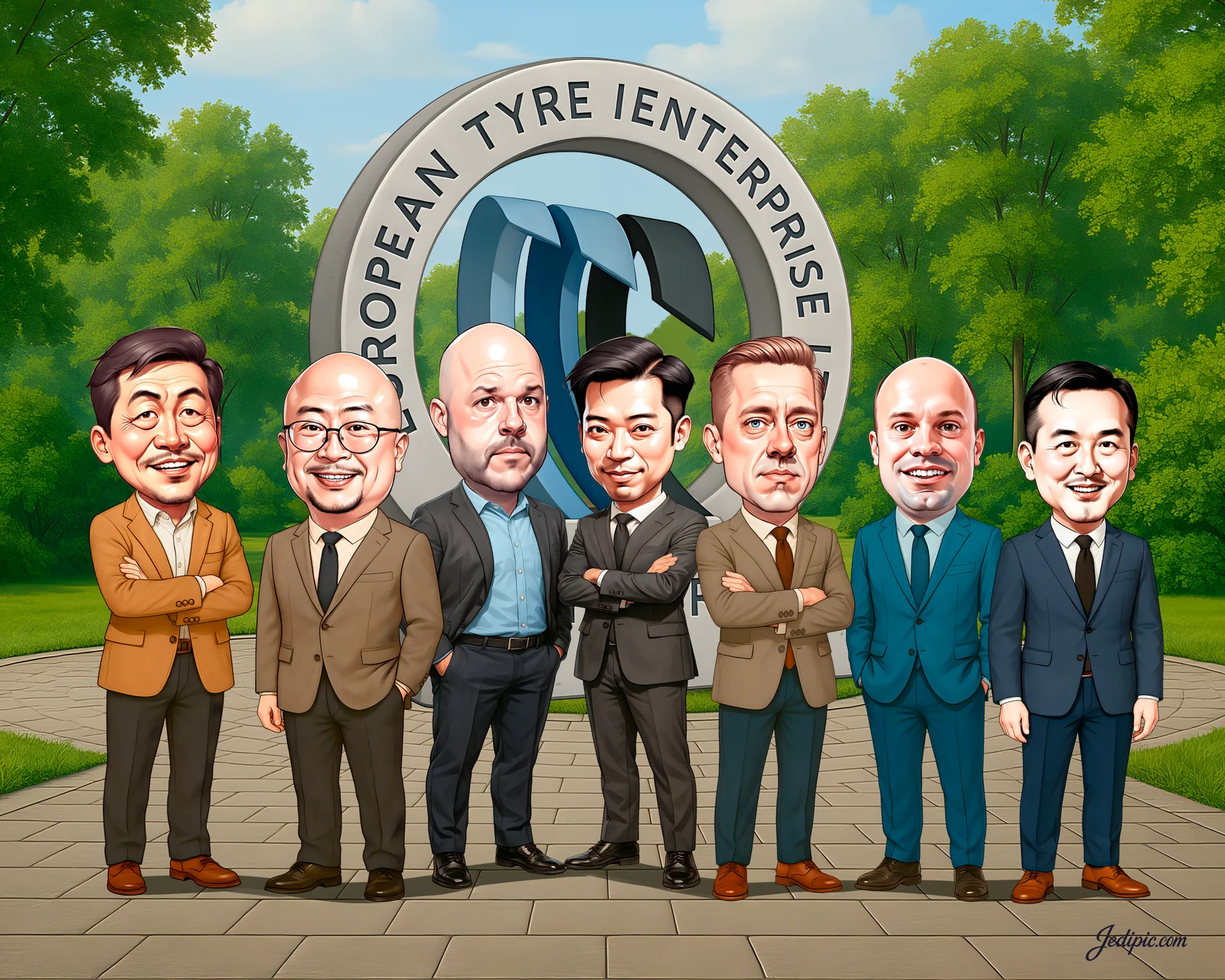 Custom Corporate Team Caricature from Photo - Warehouse Ops Crew Warehouse Crew Gift