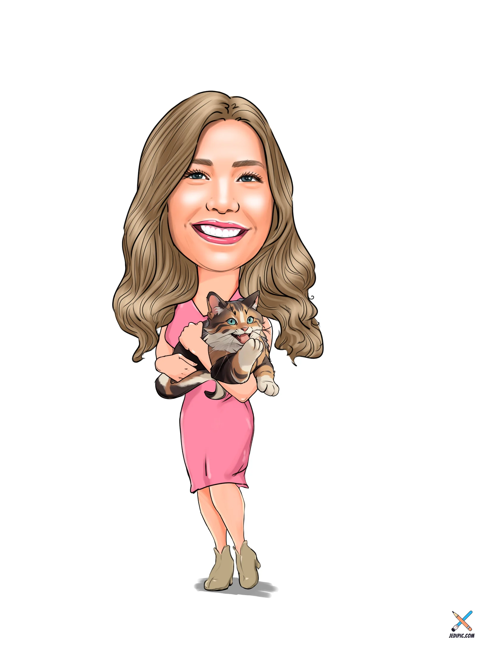 Custom Pet and Owner Caricature from Photo - Owner and Best Dog Edition 4 Pet Lover Gift