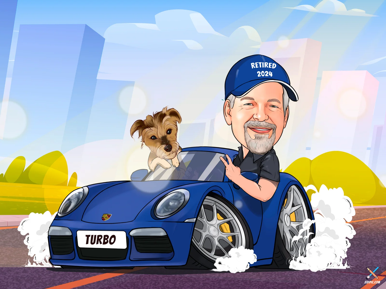 Custom Retirement Caricature from Photo - Lifetime Career Portrait Retirement Legacy Gift