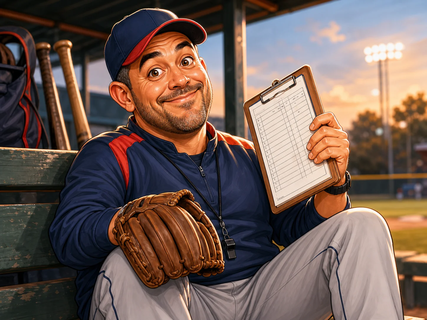 Custom Coach Caricature from Photo — Sports Coach Cartoon Portrait Personalized End of Season Gift
