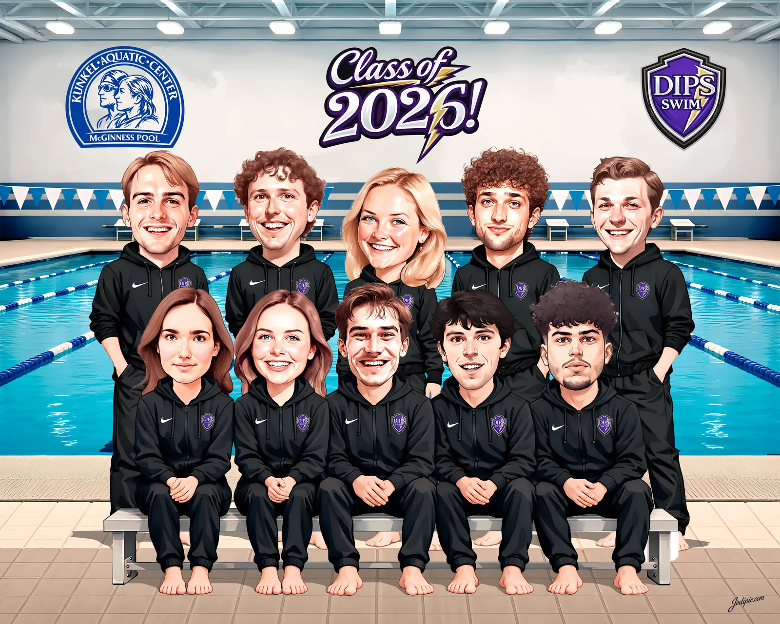 Custom Team Roster Caricature from Photo — Sports Squad Cartoon Group Personalized Gift