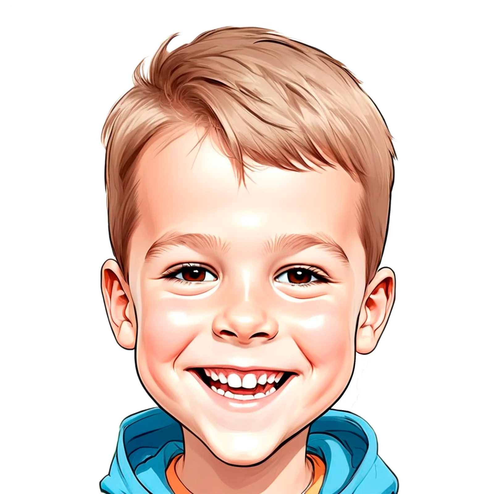 Custom Child Caricature from Photo — Kid Cartoon Character Portrait Personalized Family Gift