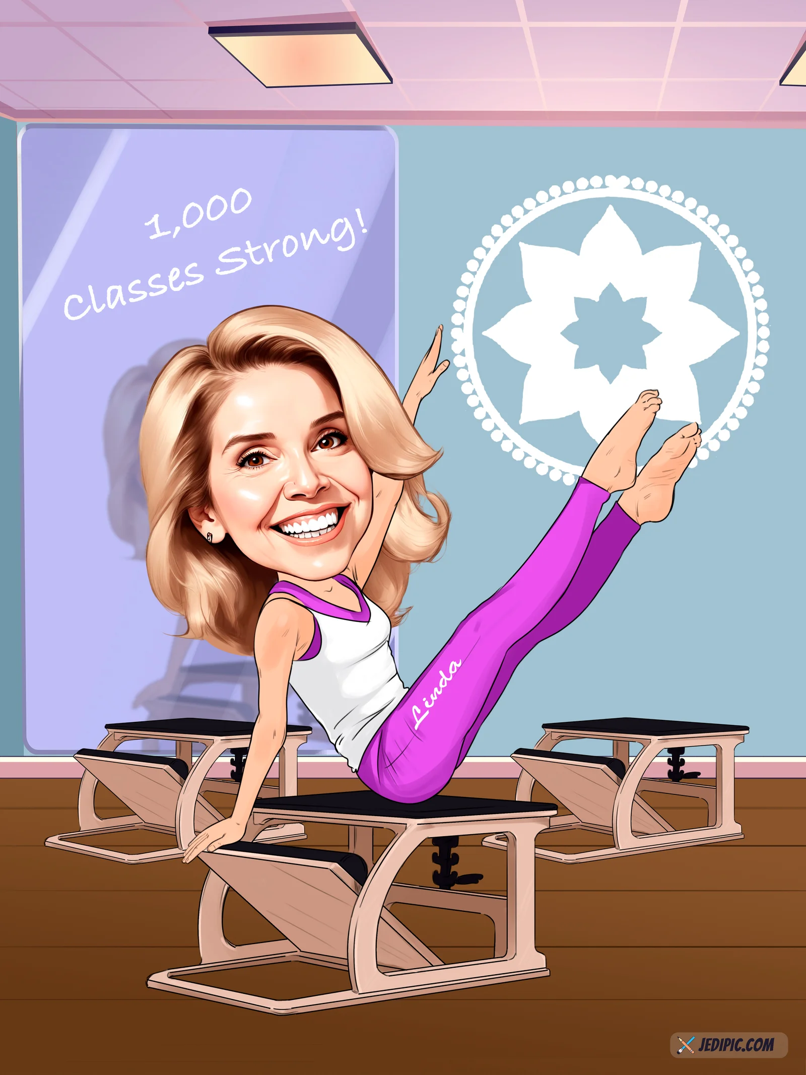 Custom Athlete Caricature from Photo — Trail Runner Summit Fitness Gift