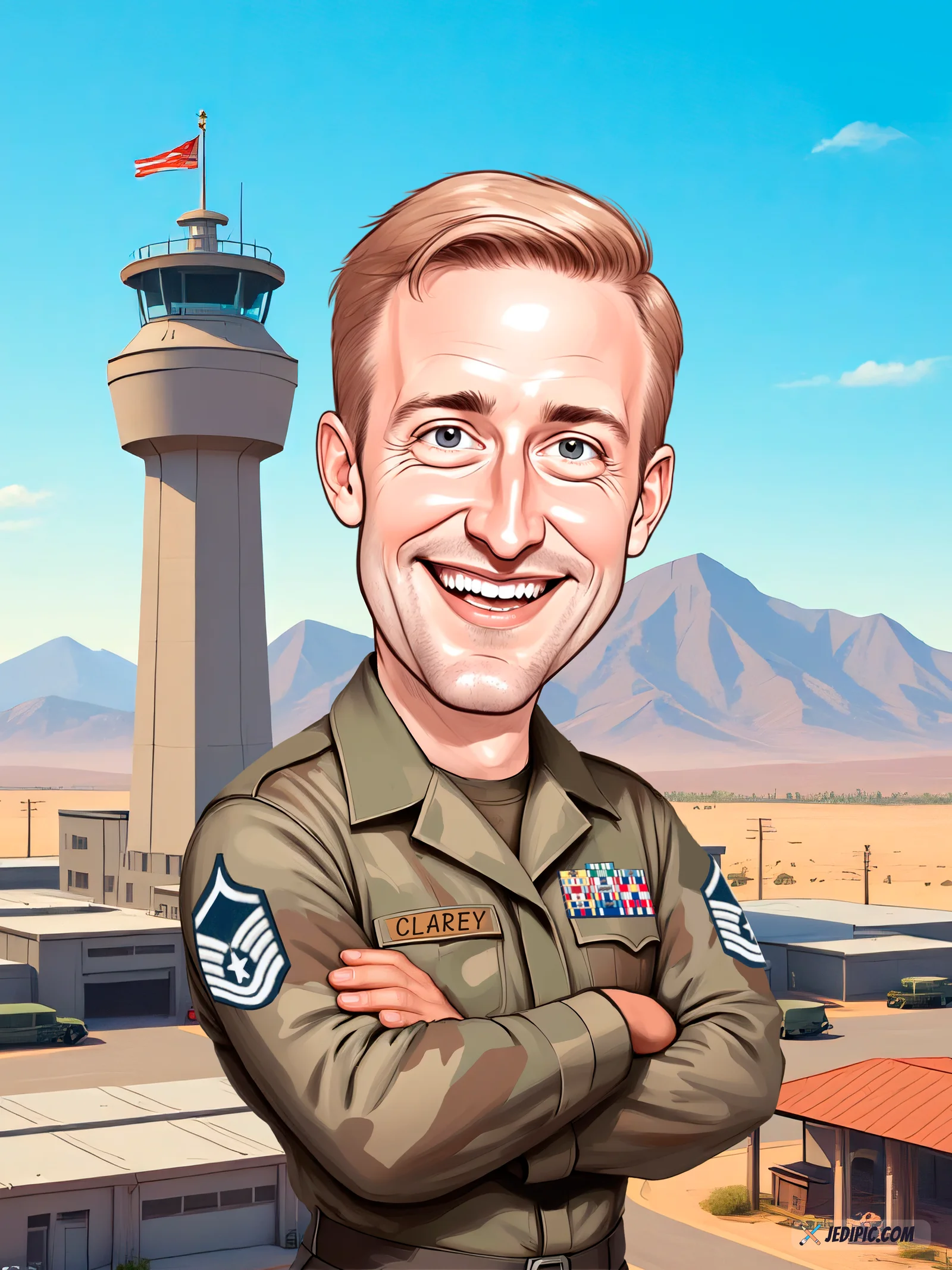 Custom Air Force Pilot Caricature from Photo — Wings Ceremony Day Air Gift