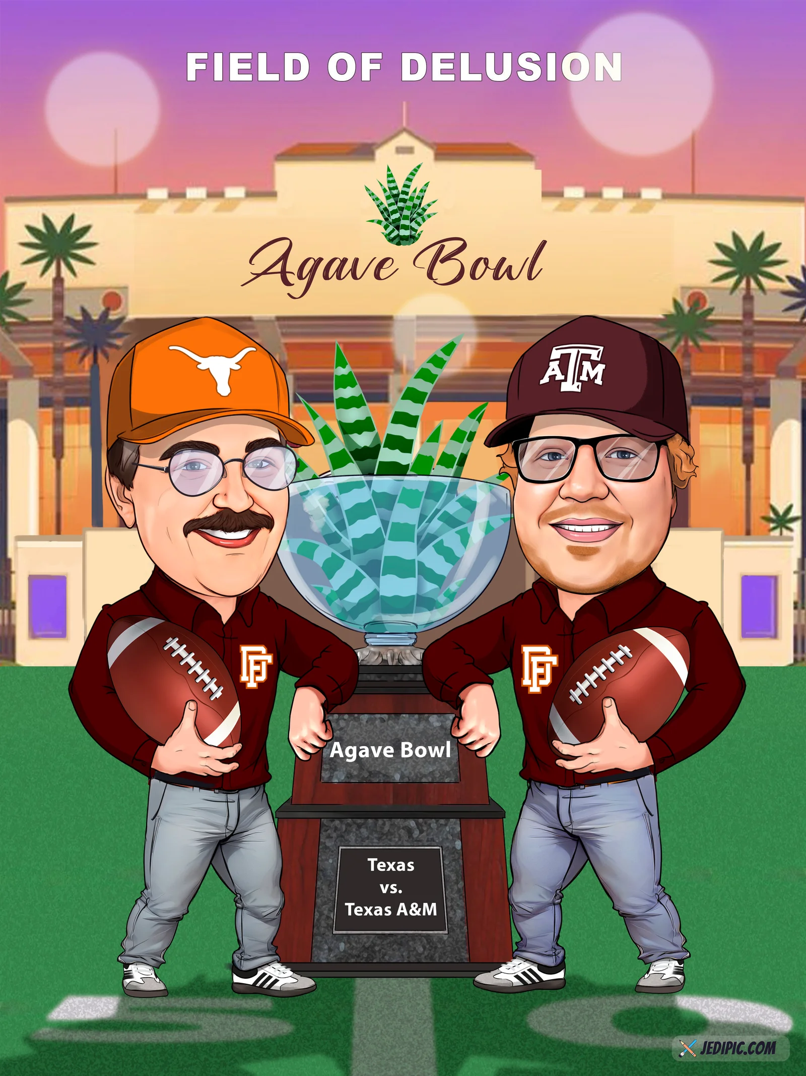 Custom Football Player Caricature from Photo — Backyard Touchdown Football Gift