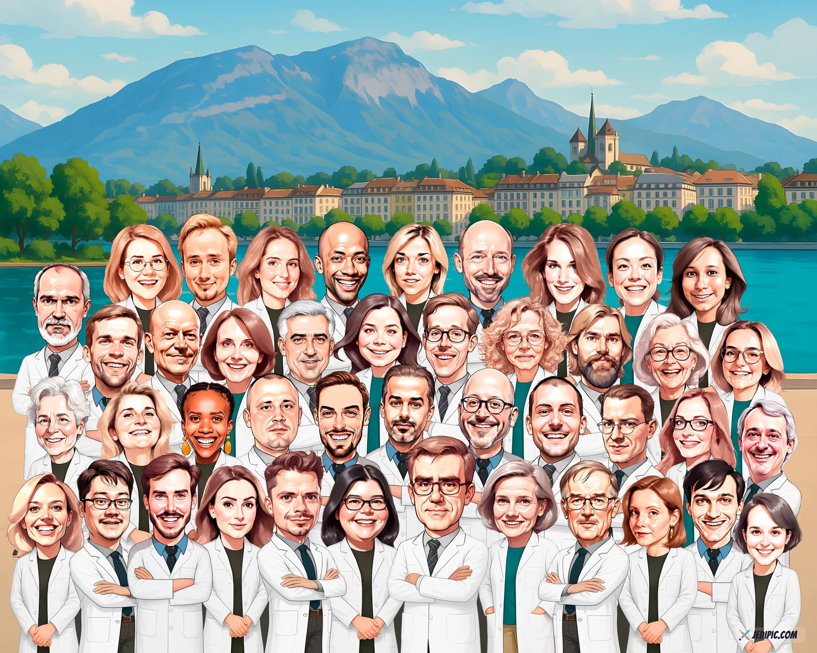 Custom Medical Professional Caricature from Photo — Nurse Station Ready Medical Gift