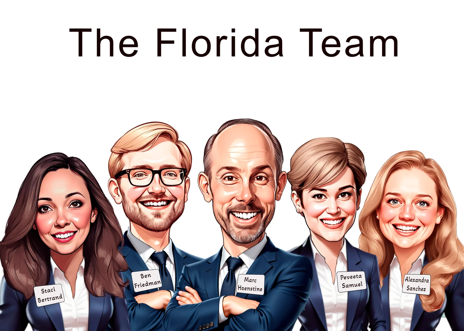 Custom Corporate Team Caricature from Photo — Annual Offsite Group Corporate Gift — Design 3