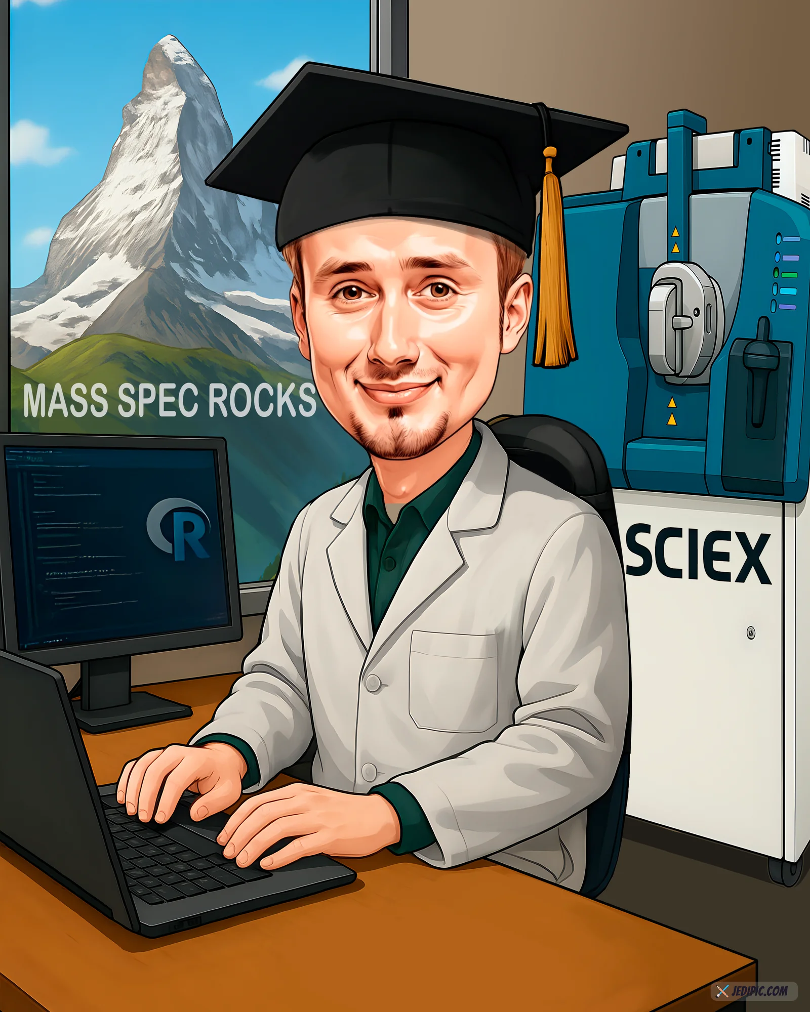 Custom Graduate Caricature from Photo — Diploma Day Portrait Graduation Gift