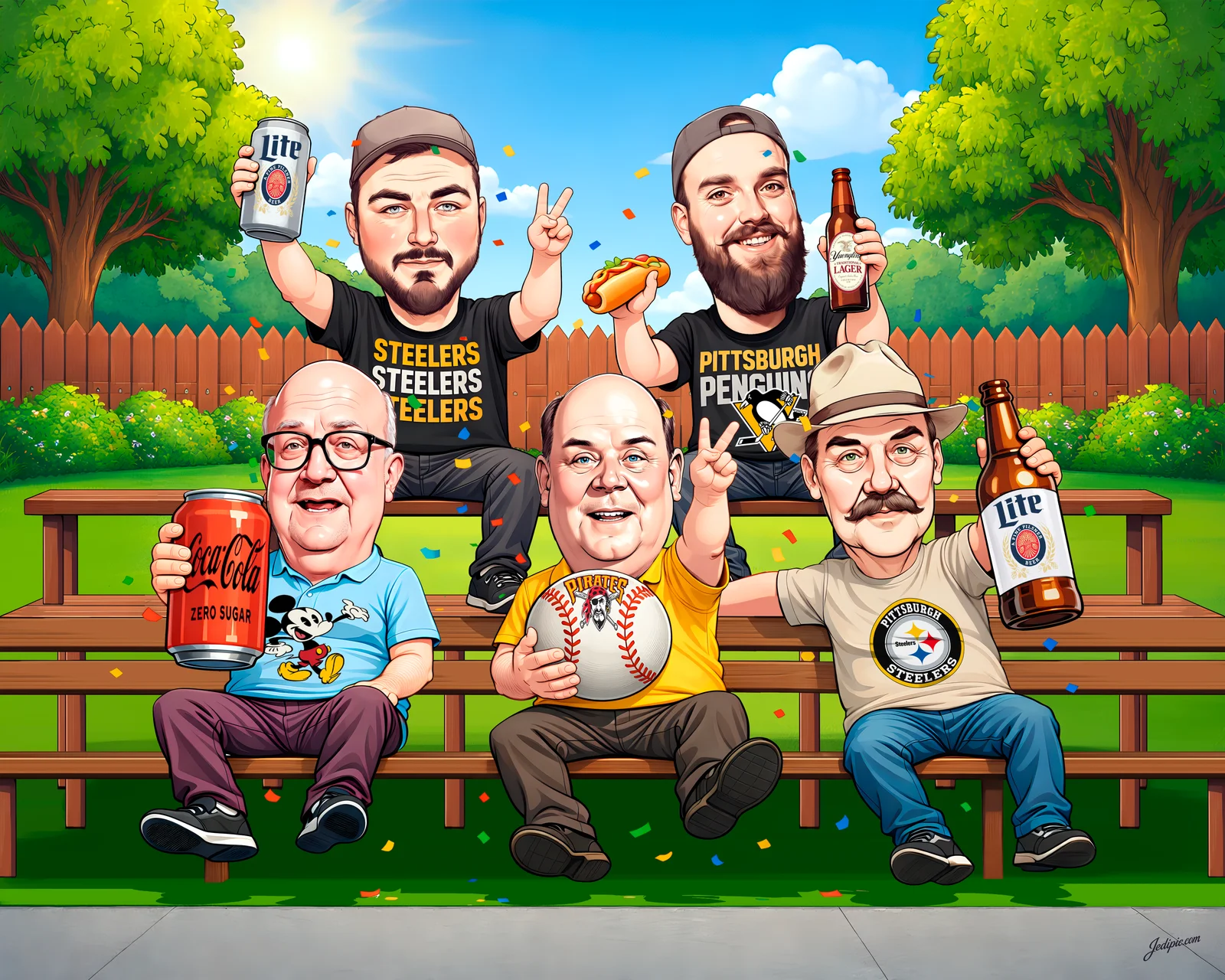 Custom Friend Group Caricature from Photo — Weekend Trip Group Friendship Gift