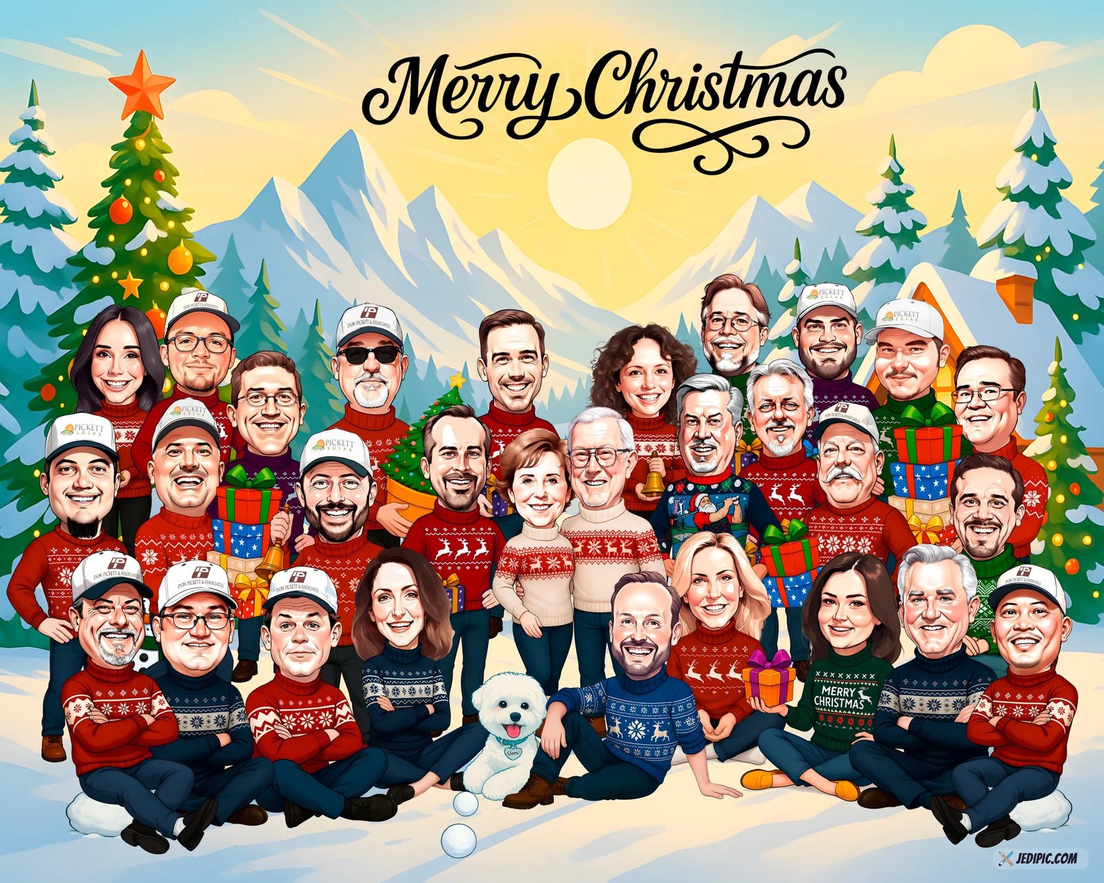 Custom Corporate Team Caricature from Photo — Project Delivery Crew Corporate Gift — Design 2