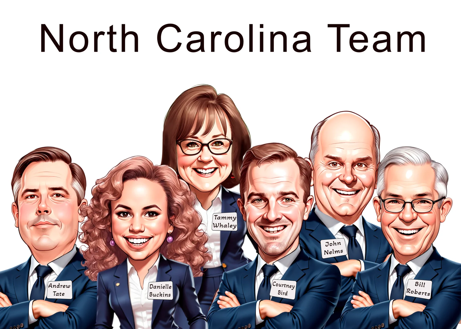 Custom Corporate Team Caricature from Photo - Boardroom Leadership Executive Recognition Gift