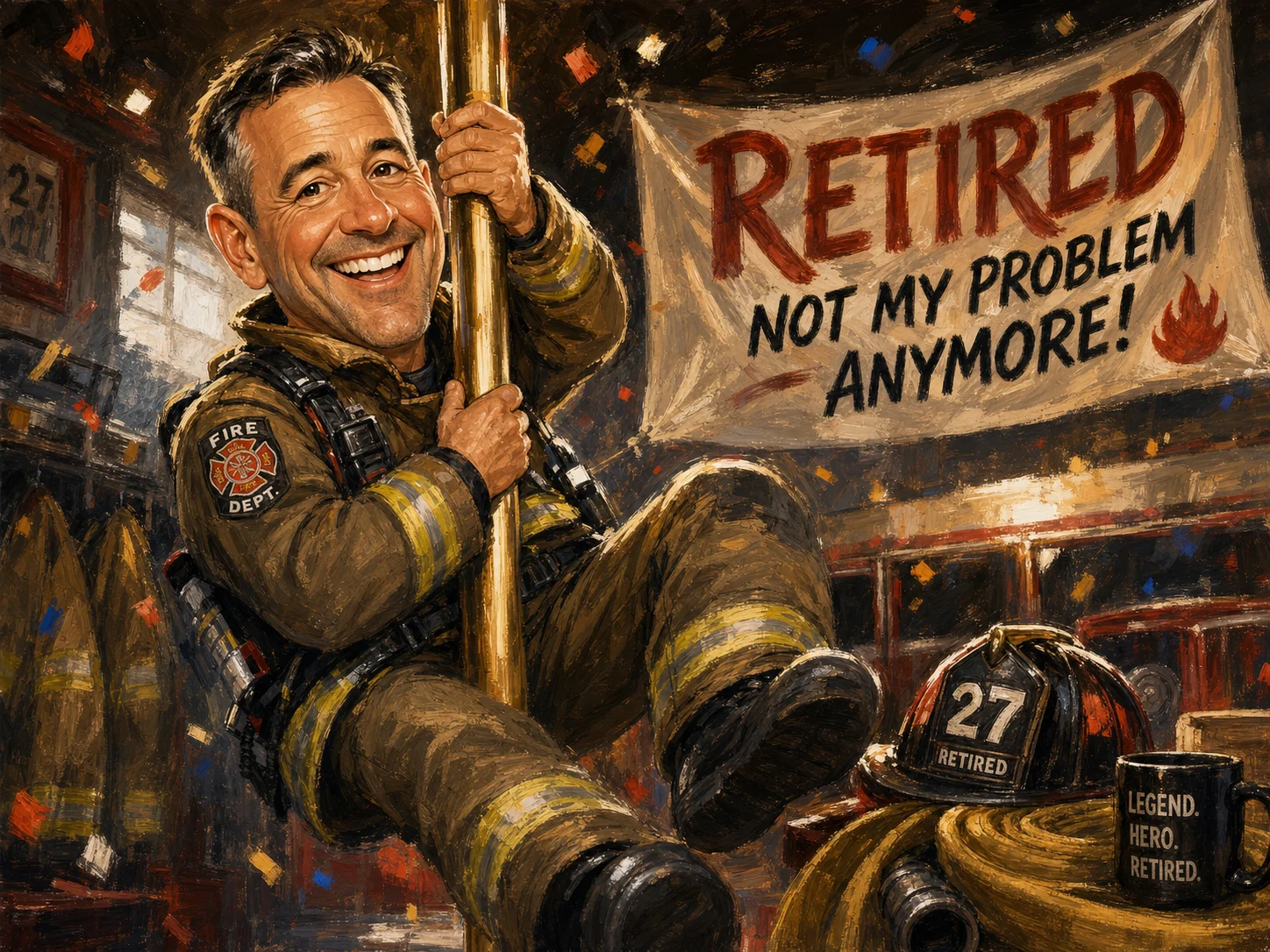 Custom Retirement Caricature from Photo - Farewell Fishing Retreat Retirement Celebration Gift