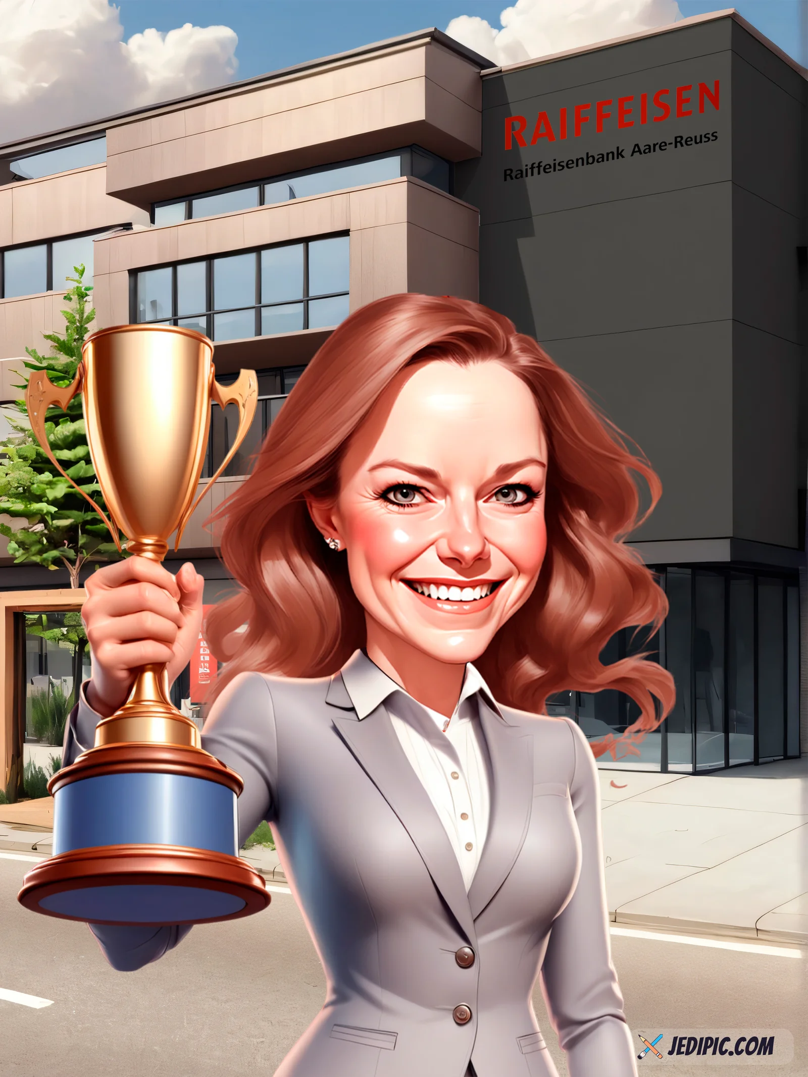 Custom Adult Portrait Caricature from Photo - Coffee Shop Regular Just Because Gift