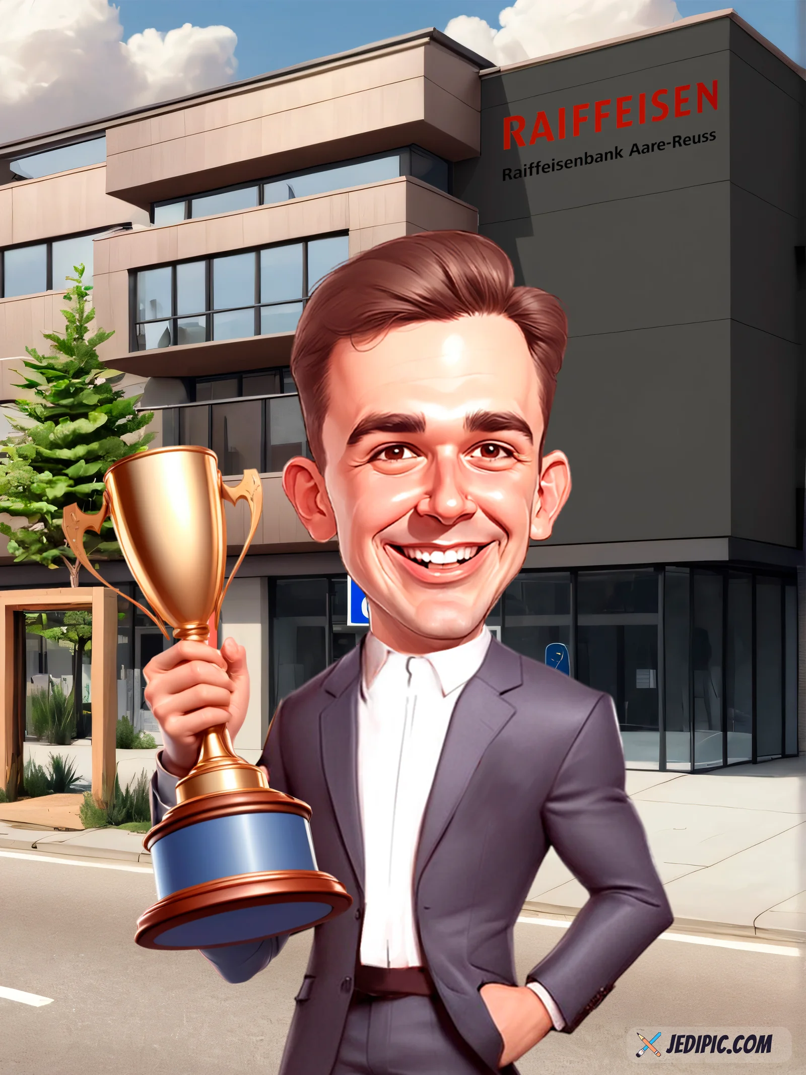 Custom Adult Portrait Caricature from Photo - Casual Confident Adult Just Because Gift