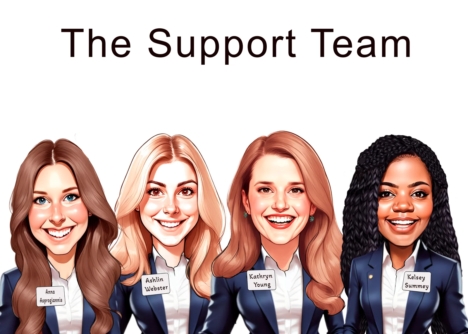 Custom Office Team Caricature from Photo - Open-Plan Office Crew Work Anniversary Gift