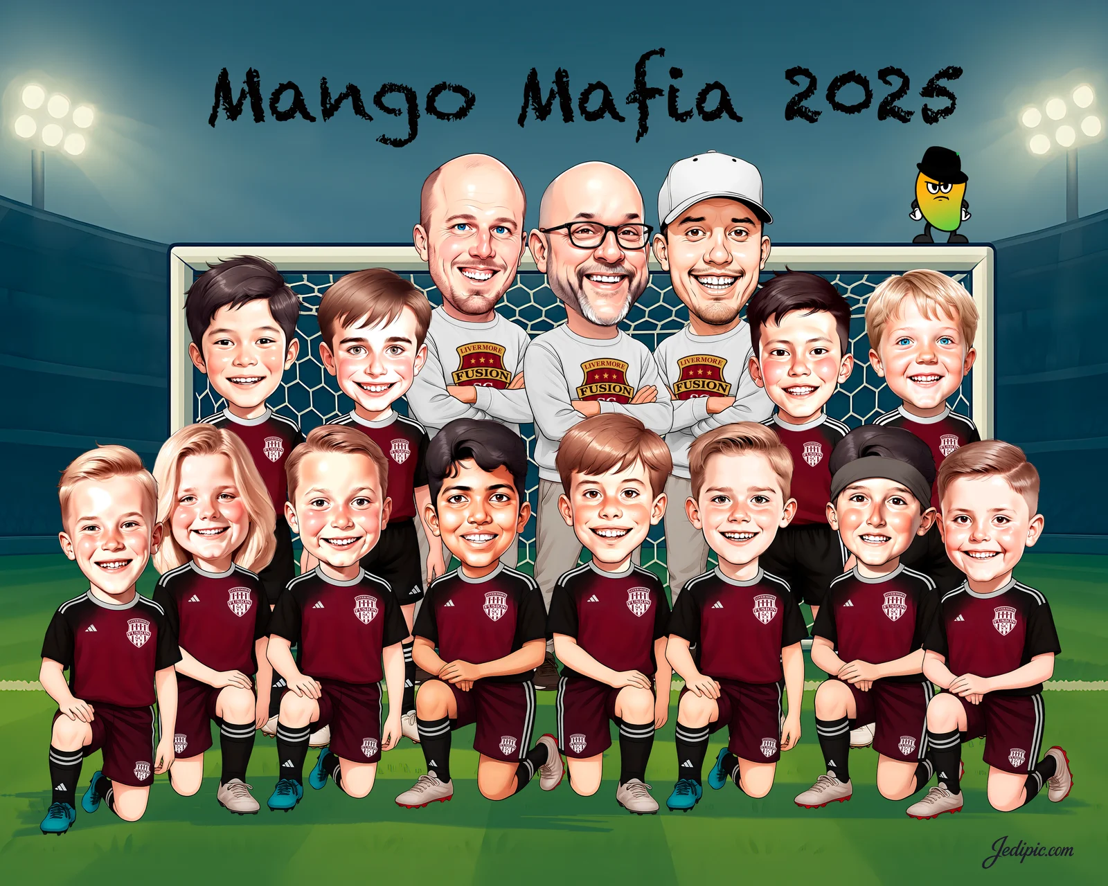 Custom Soccer Player Caricature from Photo - Match Day Portrait Season End Gift
