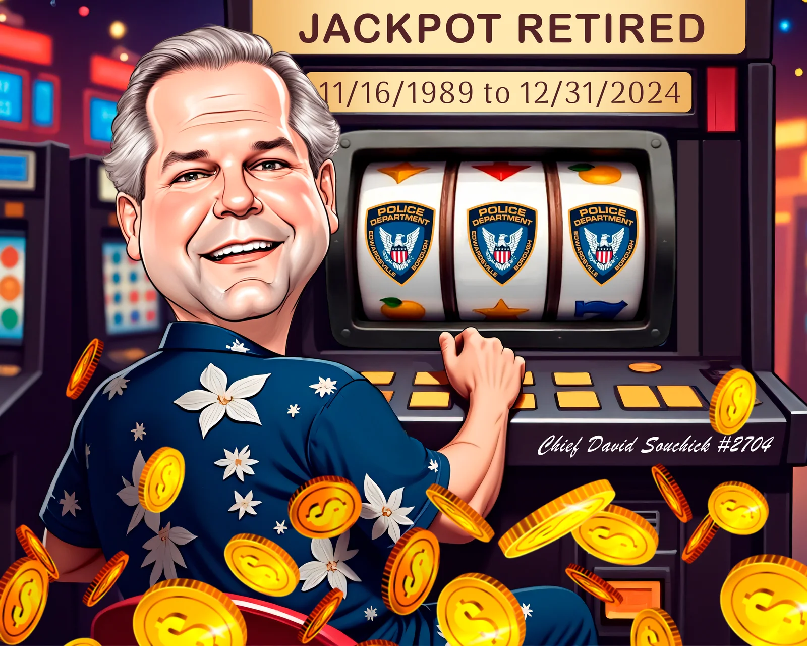 Custom Retirement Caricature from Photo - Office Send-Off Portrait Retirement Party Gift