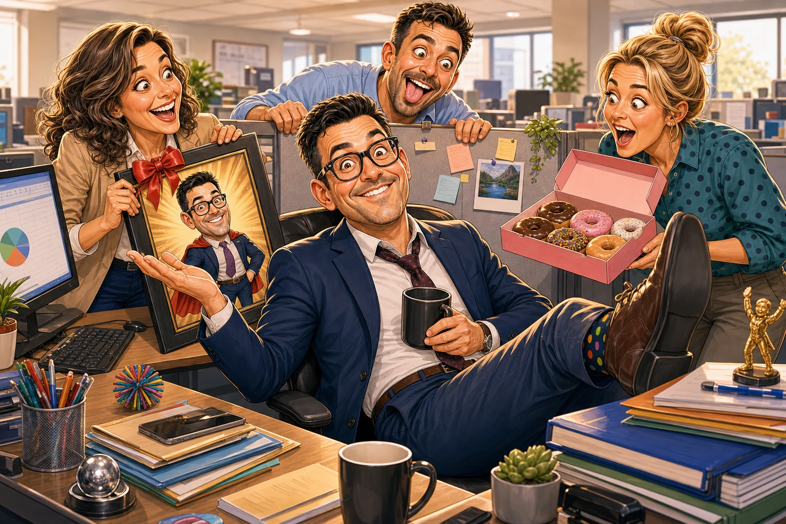 Custom Boss Caricature from Photo - Best Boss Portrait Boss Appreciation Gift