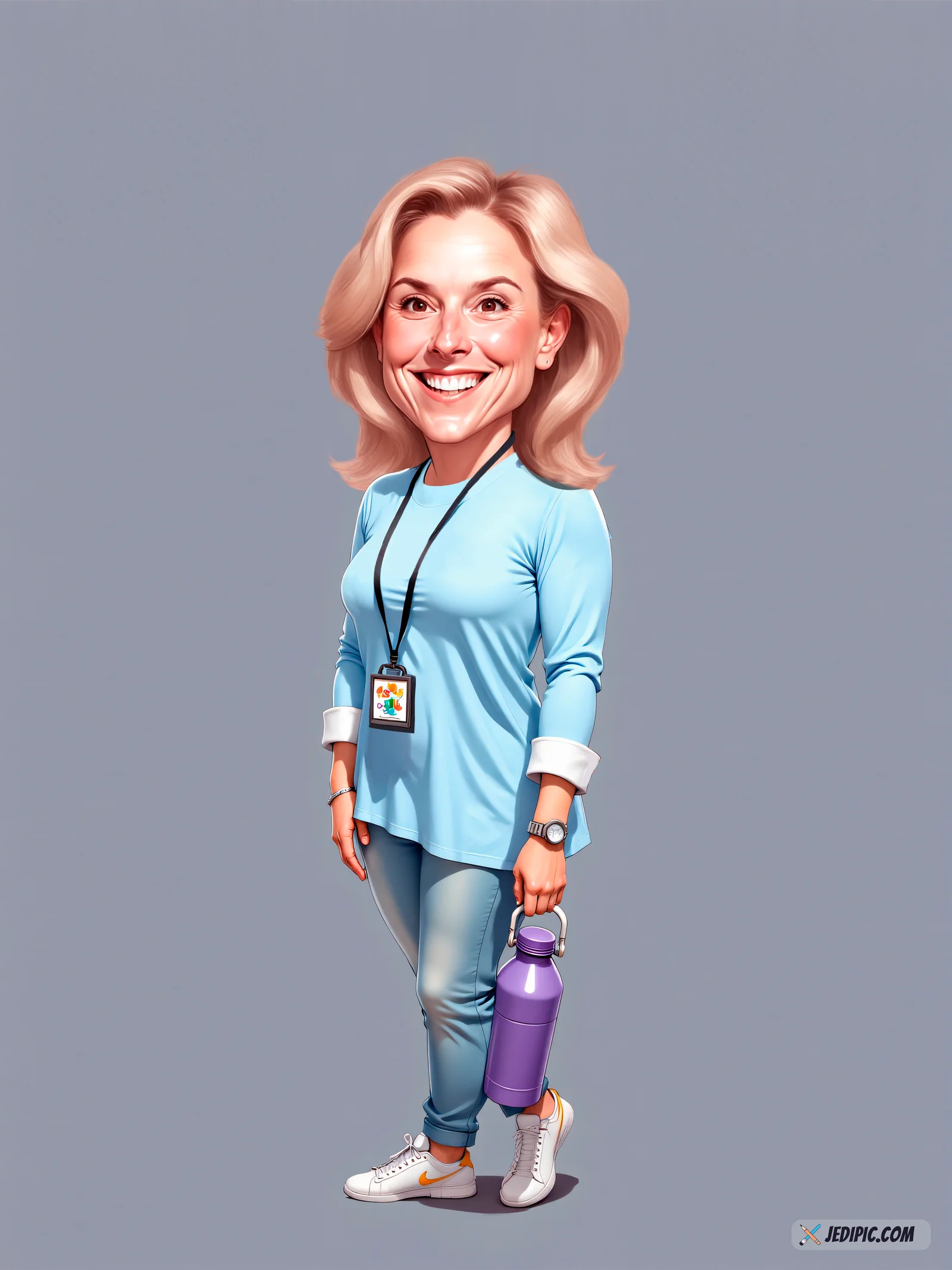 Custom Teacher Caricature from Photo - Classroom Portrait End of Year Gift