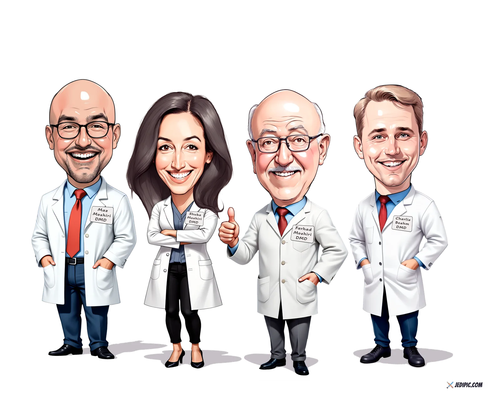 Custom Dentist Caricature from Photo - Dental Practice Portrait Dentists Day Gift