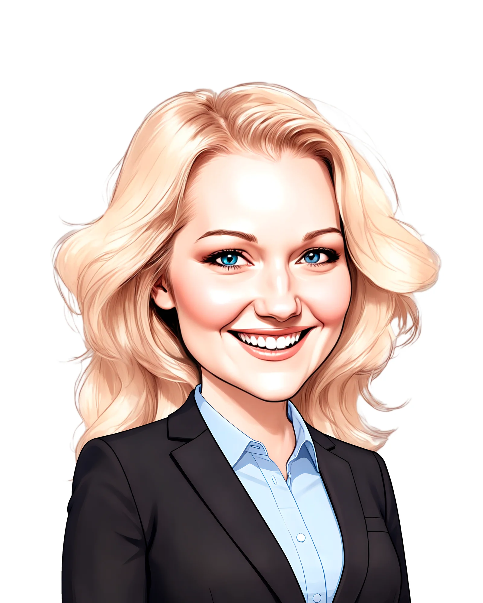 Custom Adult Portrait Caricature from Photo - Confident Solo Portrait Anniversary Gift