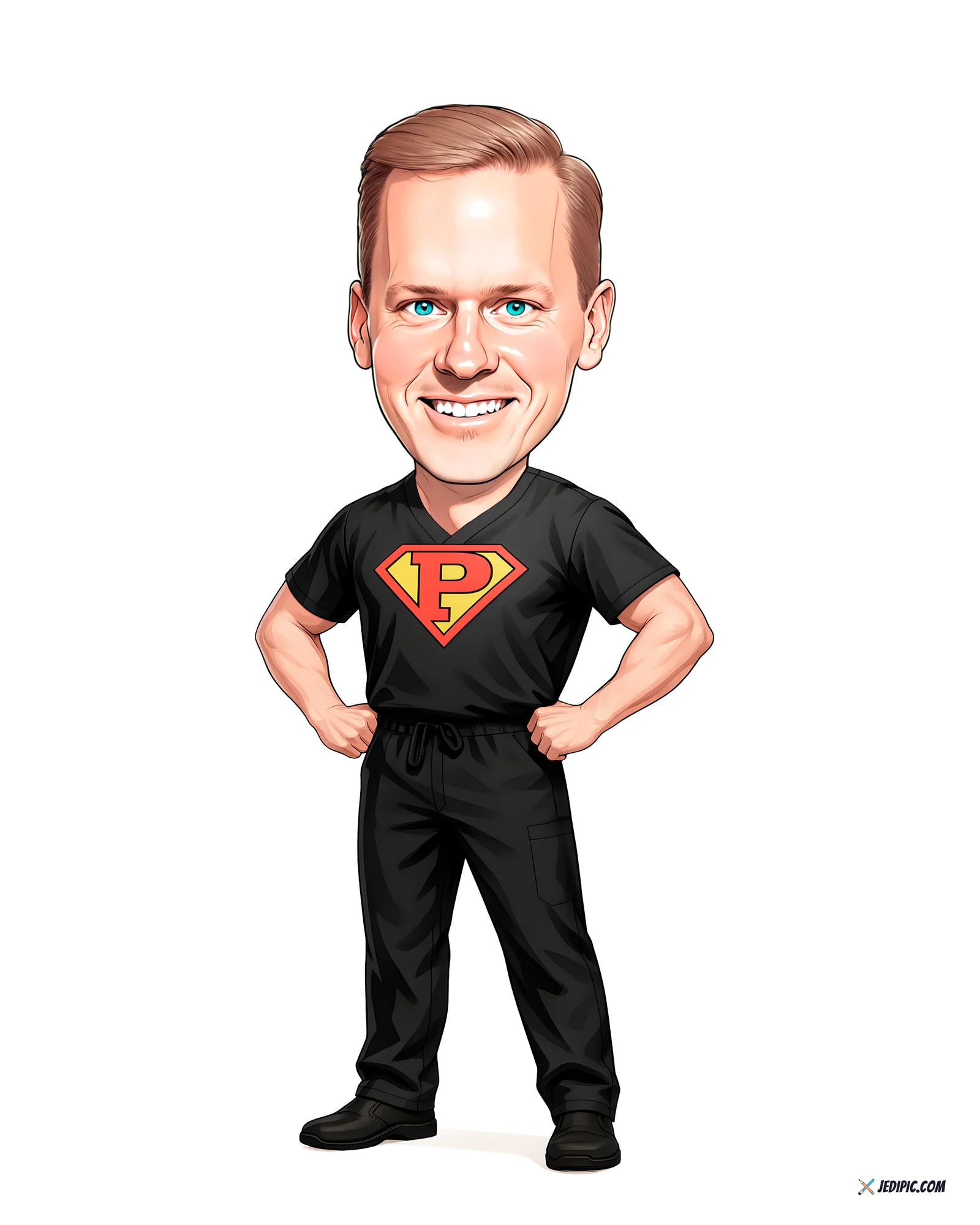 Custom Superhero Caricature from Photo - Superhero Alter Ego Portrait Birthday Gift
