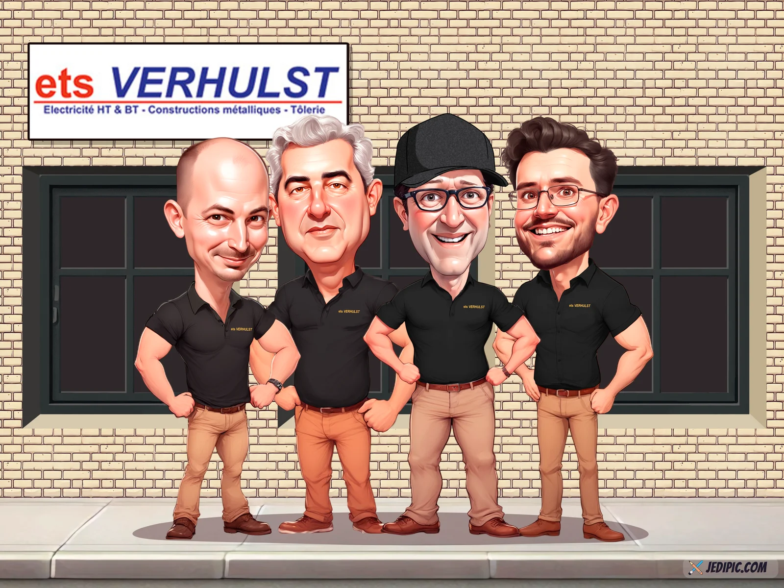 Custom Corporate Team Caricature from Photo — Boardroom Brainstorm End-Of-Quarter Appreciation Portrait Gift