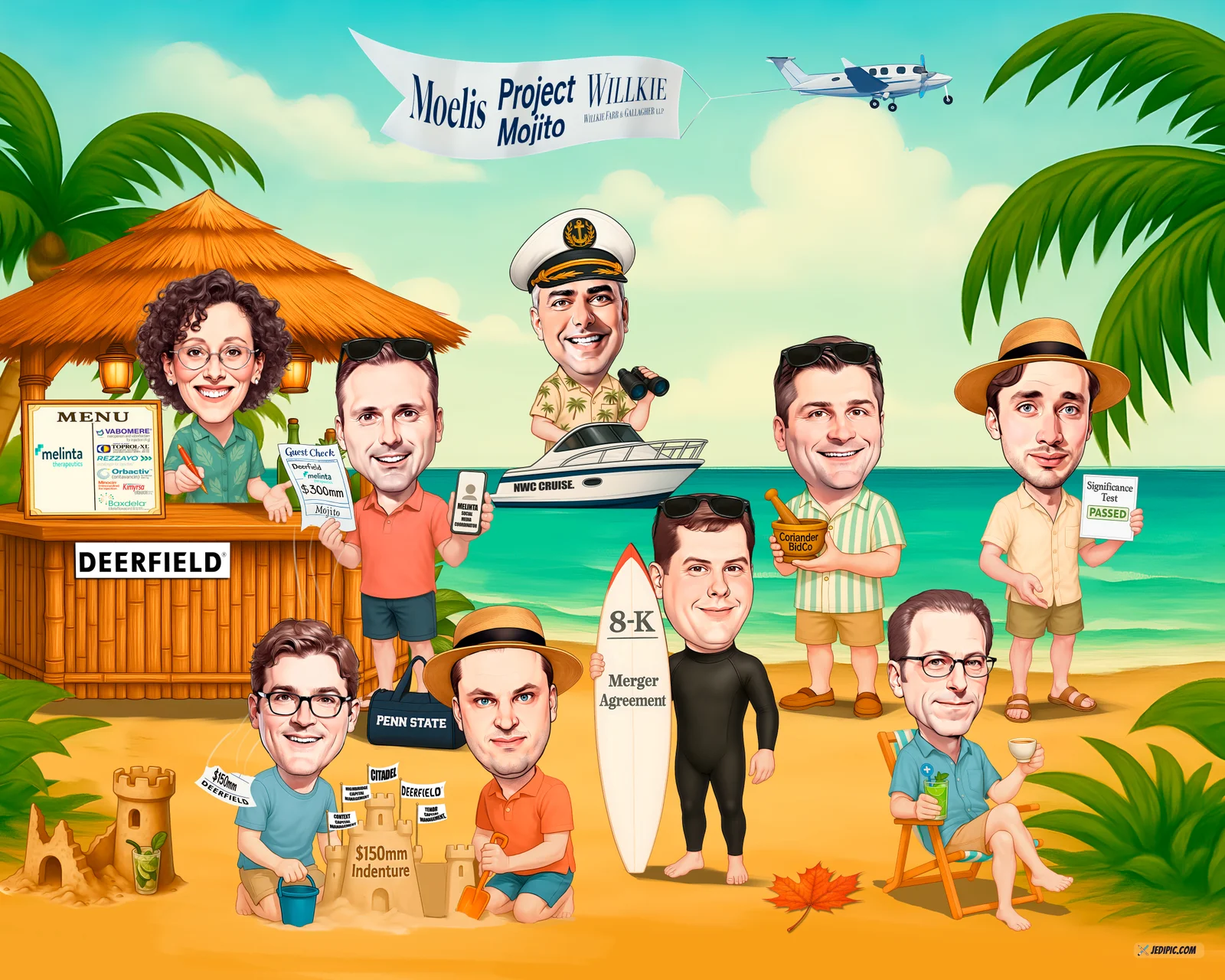 Custom Corporate Team Caricature from Photo — Sales Kickoff Top-Performer Recognition Portrait Gift