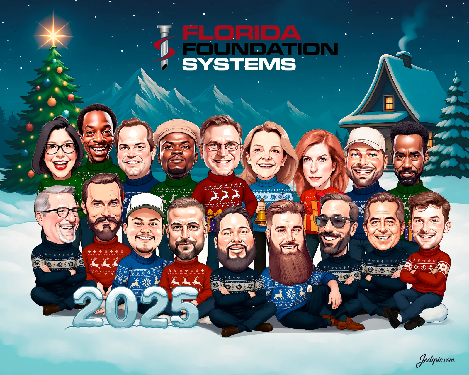 Custom Corporate Team Caricature from Photo — Startup Founders Launch Celebration Portrait Gift
