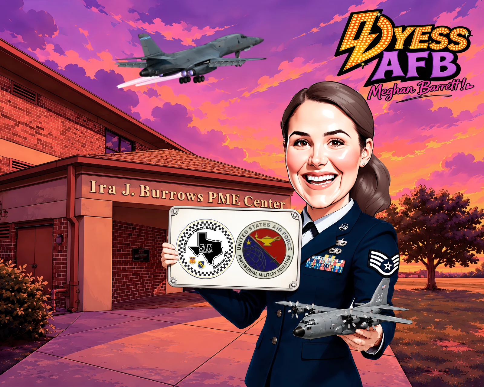 Custom Air Force Caricature from Photo — Air Force Portrait Military Graduation Portrait Gift