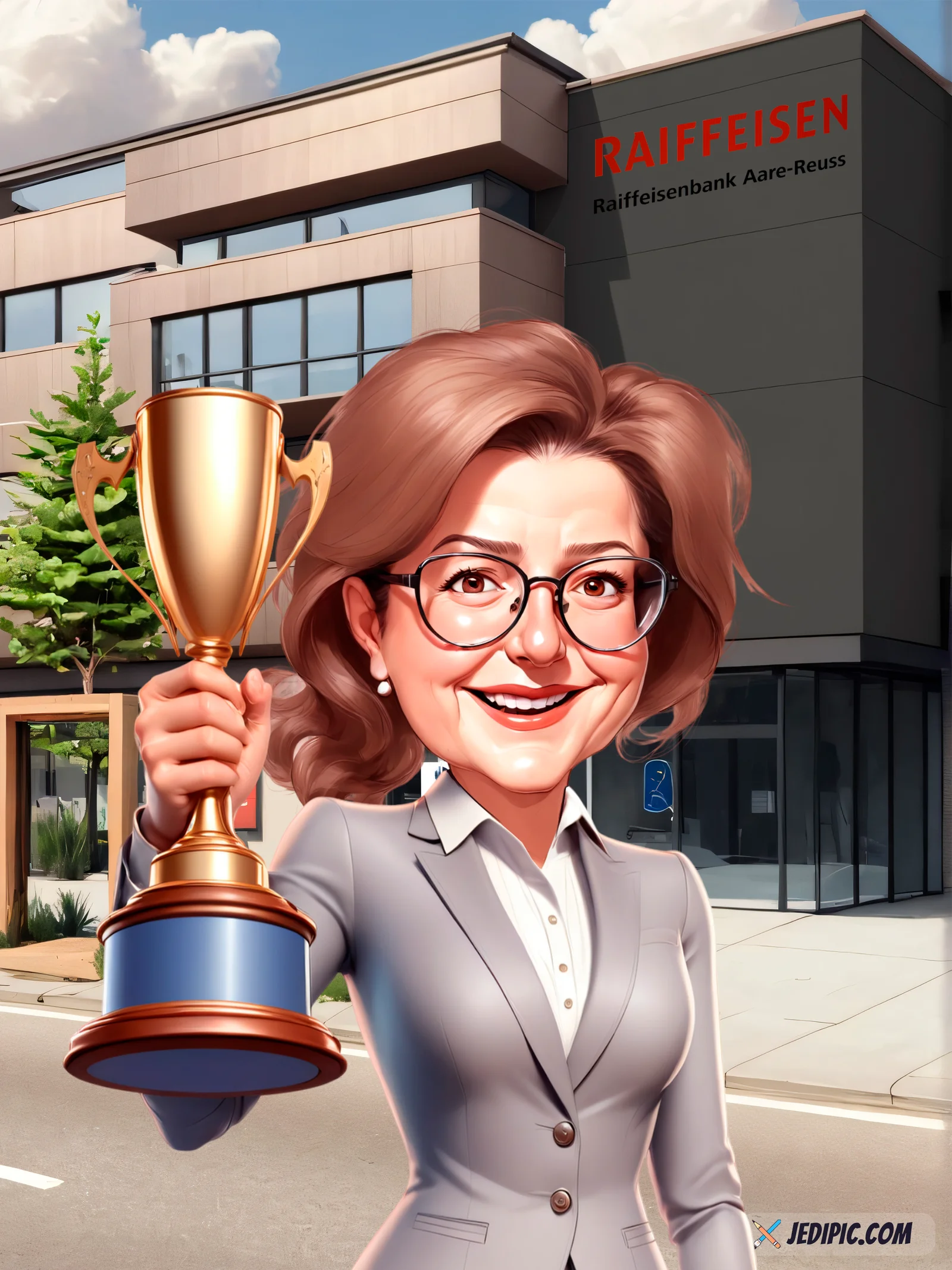 Custom Professional Caricature from Photo — Professional Scene Career Milestone Portrait Gift
