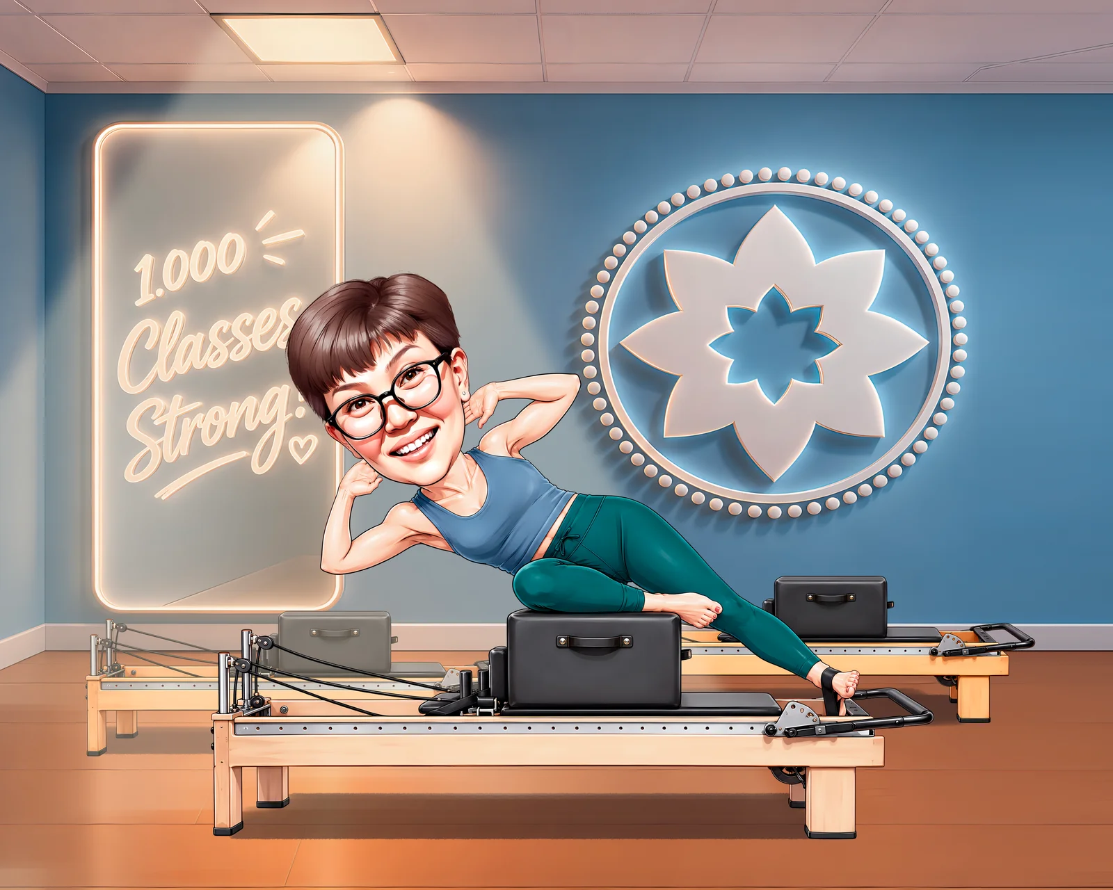 Custom Fitness Caricature from Photo — Fitness Portrait Personal Record Celebration Portrait Gift