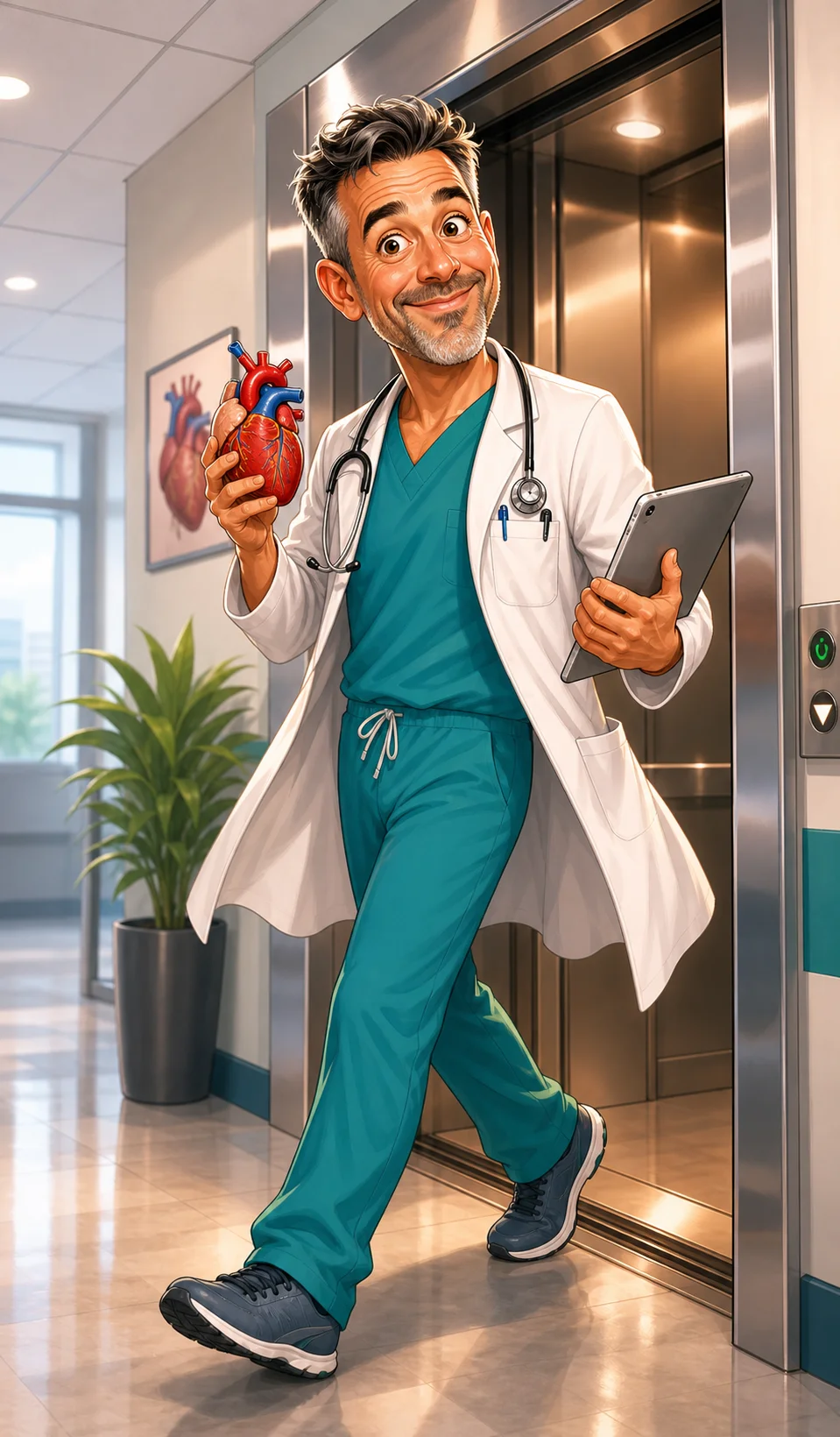 Custom Doctor Caricature from Photo — Doctor Portrait Medical School Graduation Portrait Gift
