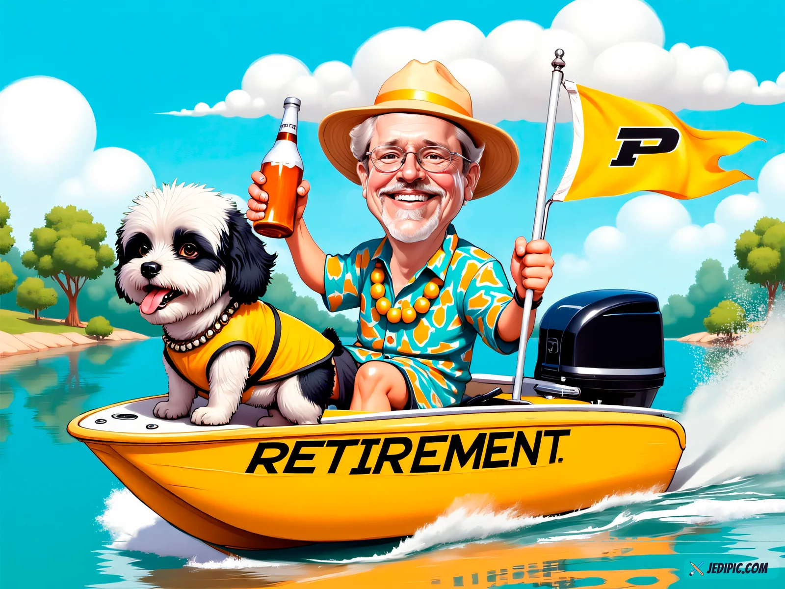 Custom Retirement Caricature from Photo — Retiree Celebration Farewell Party Portrait Gift