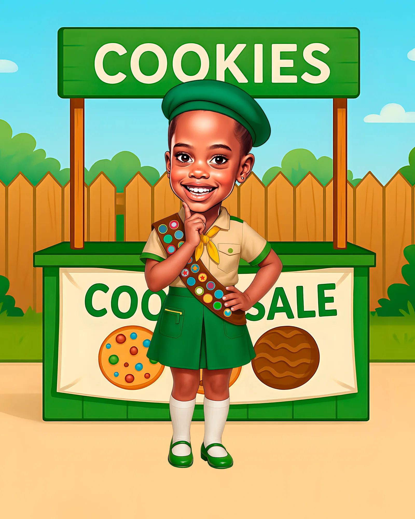 Custom Kid Caricature from Photo — Cheerful Kid Kid Birthday Portrait Gift
