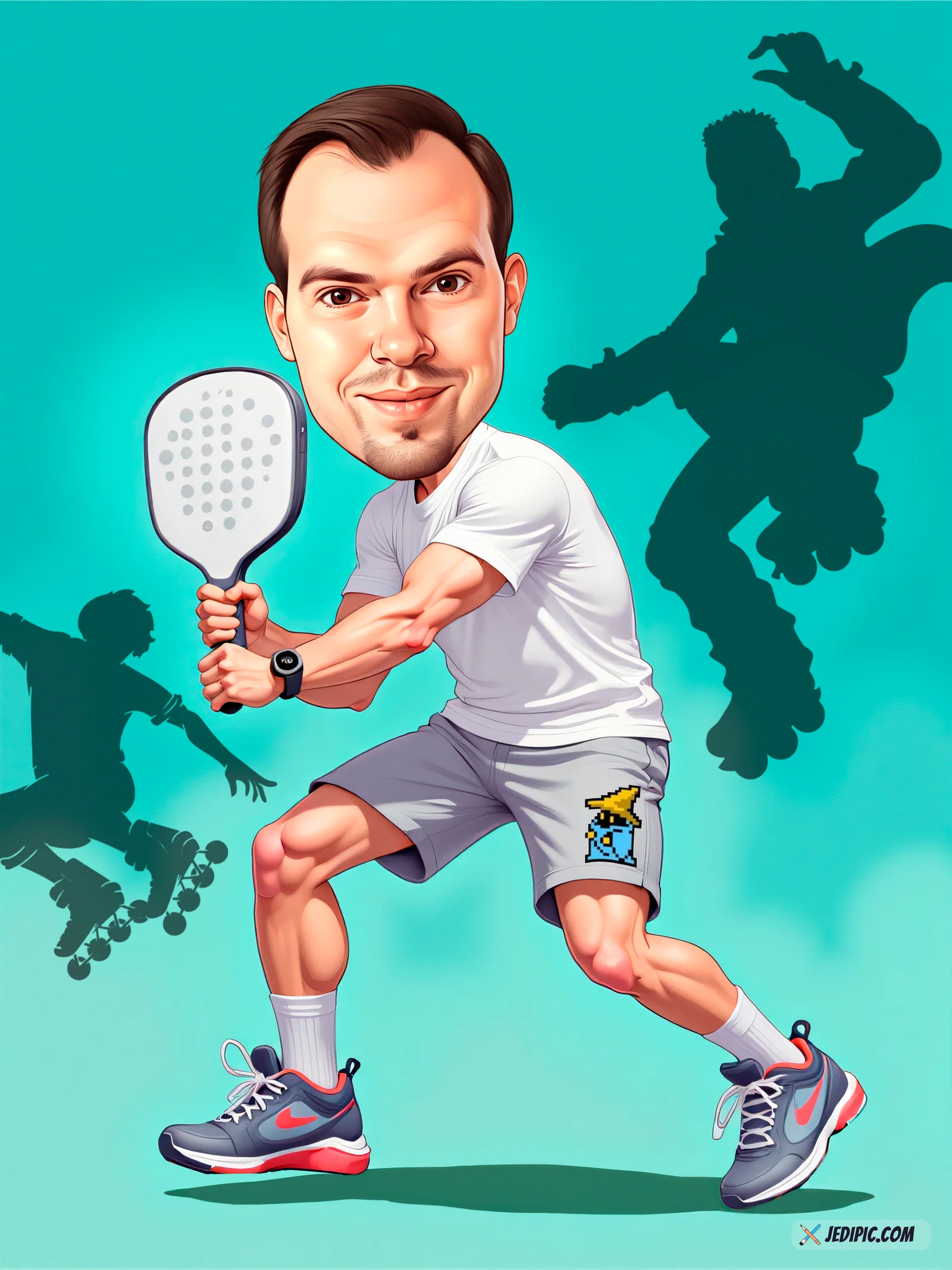 Custom Tennis Caricature from Photo — Tennis Portrait Tennis Club Celebration Portrait Gift