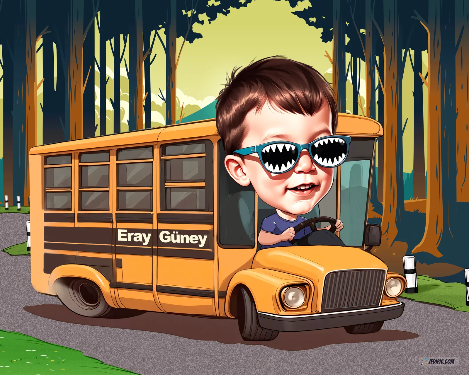 Custom Kid Caricature from Photo — Kid Snapshot Child Birthday Portrait Gift