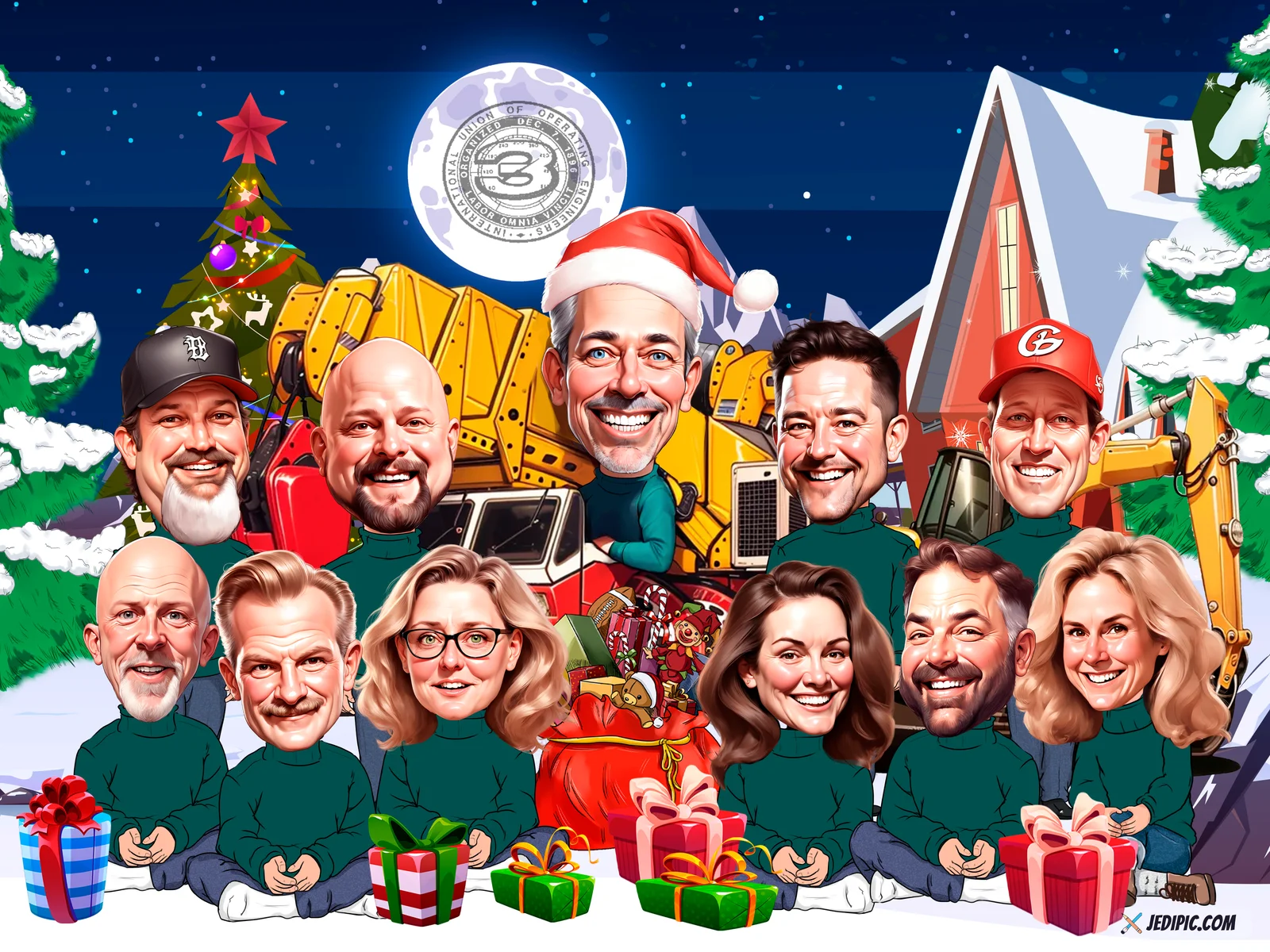 Custom Corporate Team Caricature from Photo — Marketing Team Campaign Launch Portrait Gift