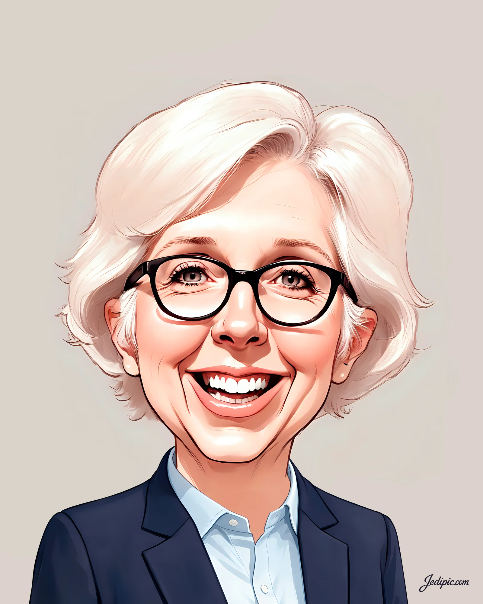 Custom Solo Subject Caricature from Photo — Confident Solo Subject Personalized Portrait Gift