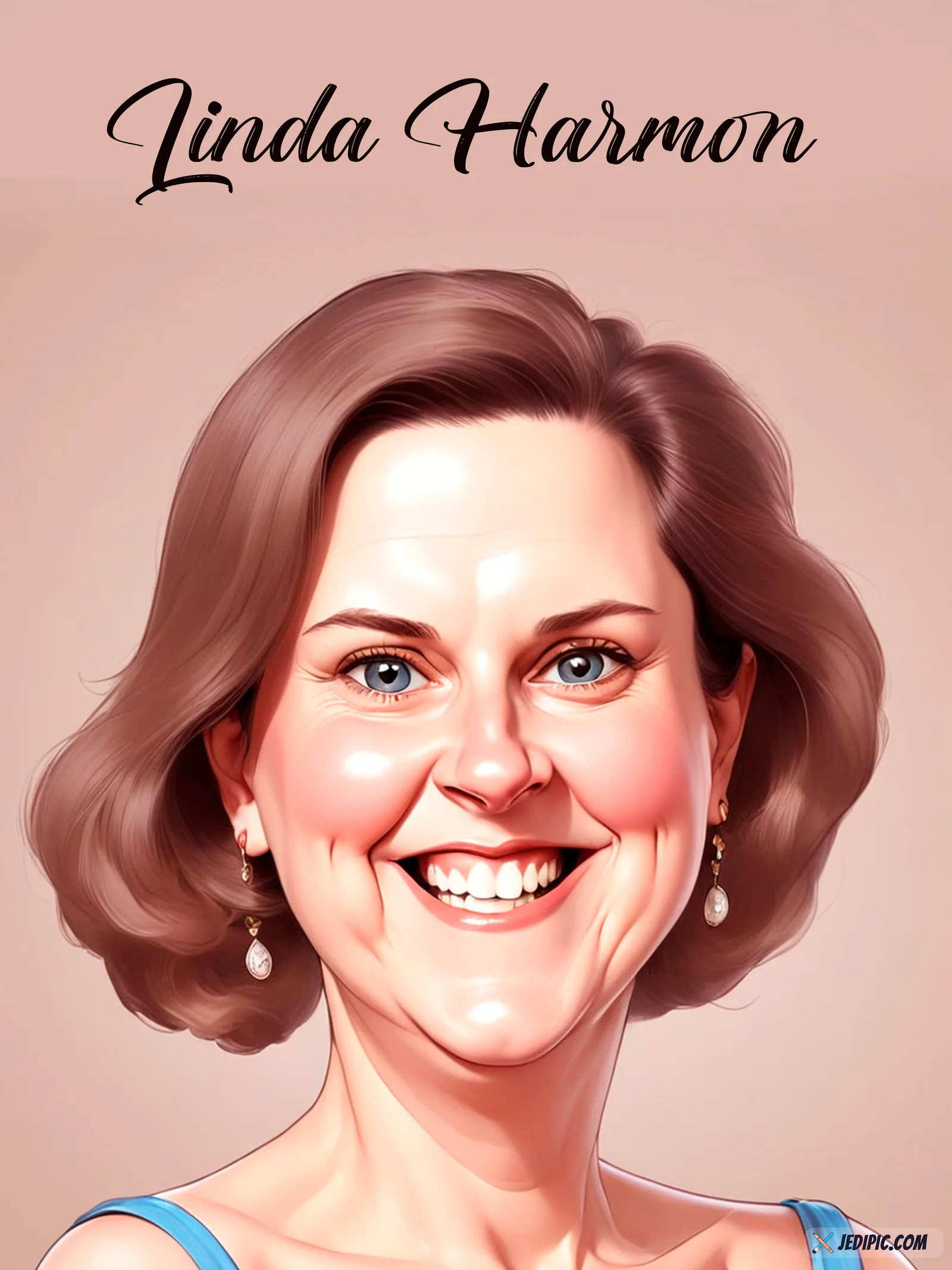 Custom Single Portrait Caricature from Photo — Single Subject Personalized Portrait Gift — Design 2