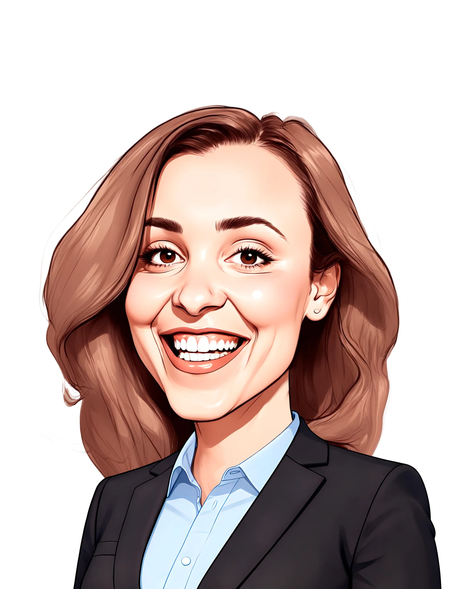 Custom Solo Portrait Caricature from Photo — One-Of-A-Kind Subject Personalized Portrait Gift — Design 2
