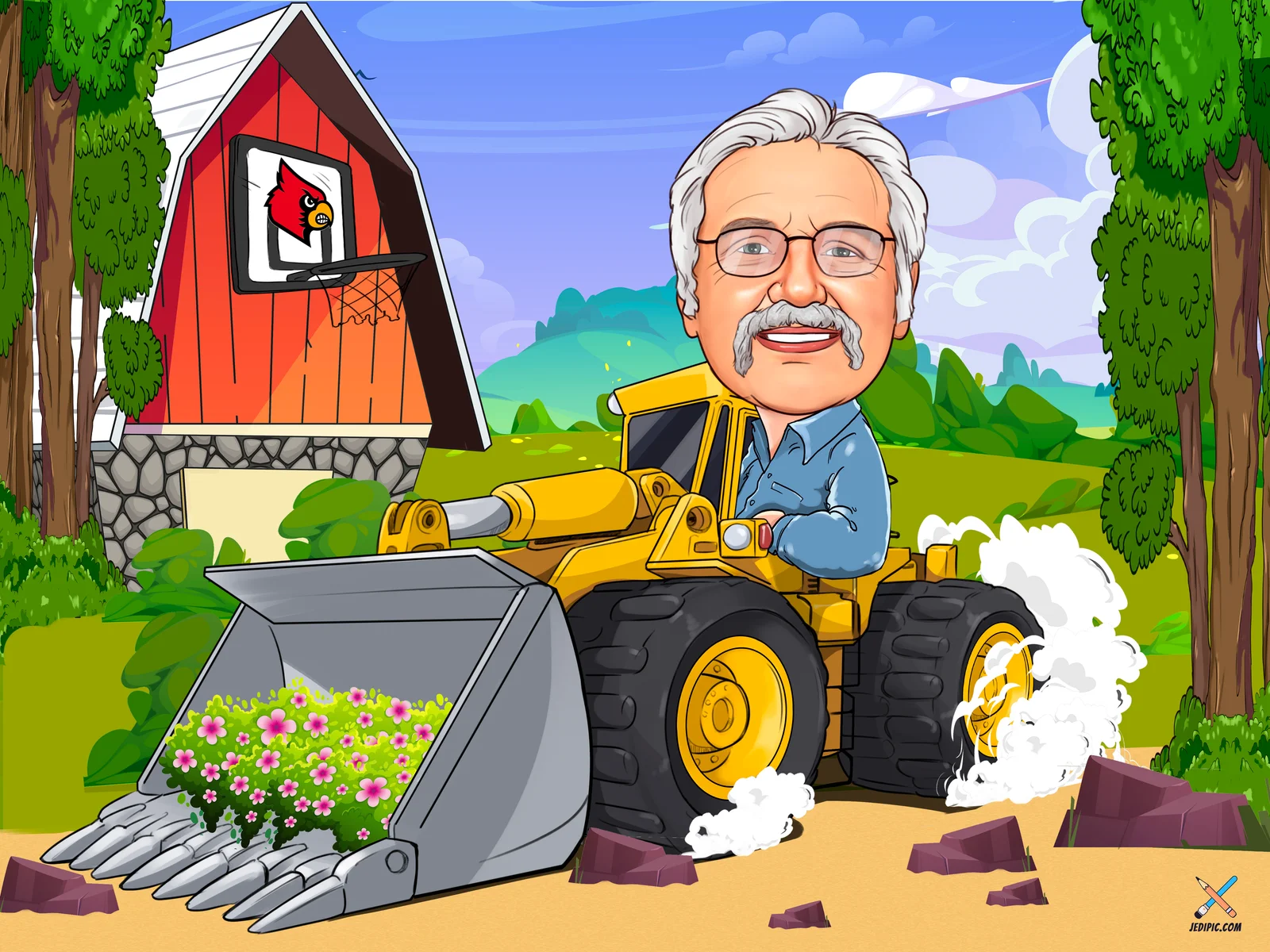 Custom Retirement Caricature from Photo — Last Day at Desk Retirement Farewell Gift