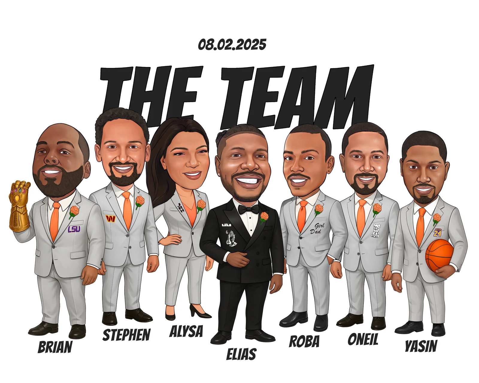 Custom Bachelorette Caricature from Photo — Bride and Crew Bachelorette Party Gift